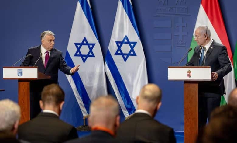 رئيس الوزراء فيكتور أوربان وبنيامين نتنياهو